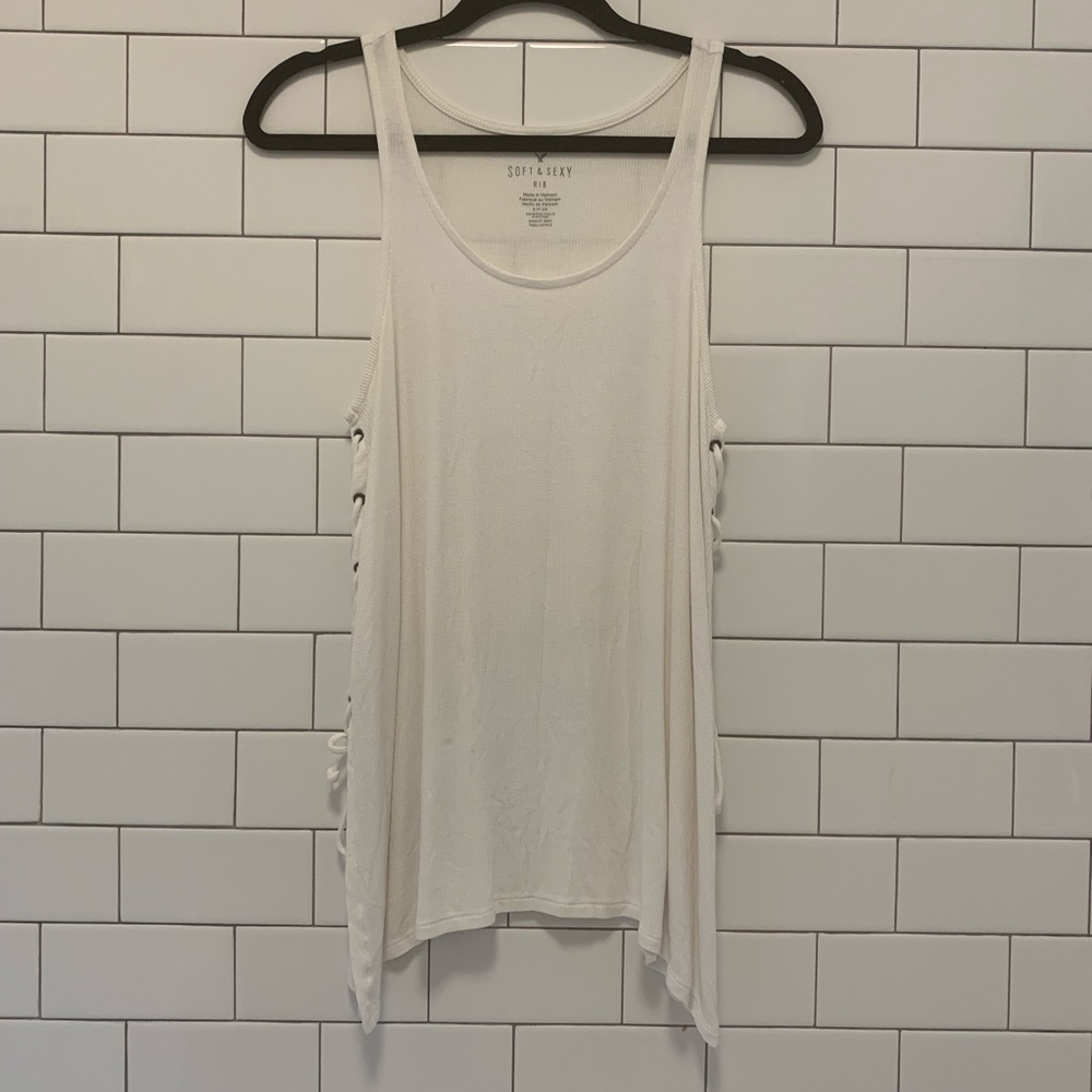 American Eagle top with lace up detail